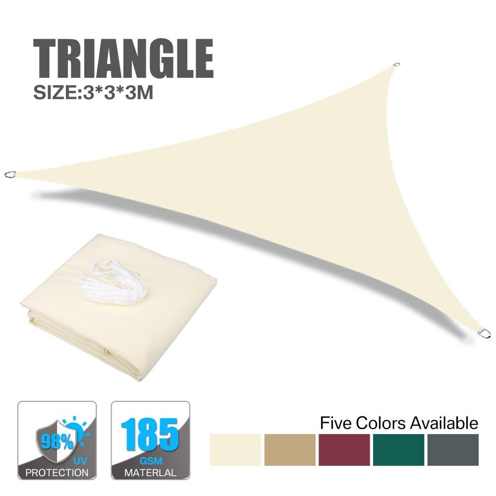 Waterproof 1800D Gray Square Rectangle Shade Sail Garden Terrace Canopy Swimming Sun Shade Camping Hiking Yard Sail Awning Tent: Beige 3x3x3M