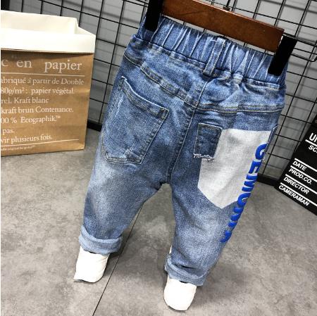 Forår efterår drenge jeans børn drenge bukser drenge bukser pioner børn dreng jeans elastisk talje casual jeans 2-6y