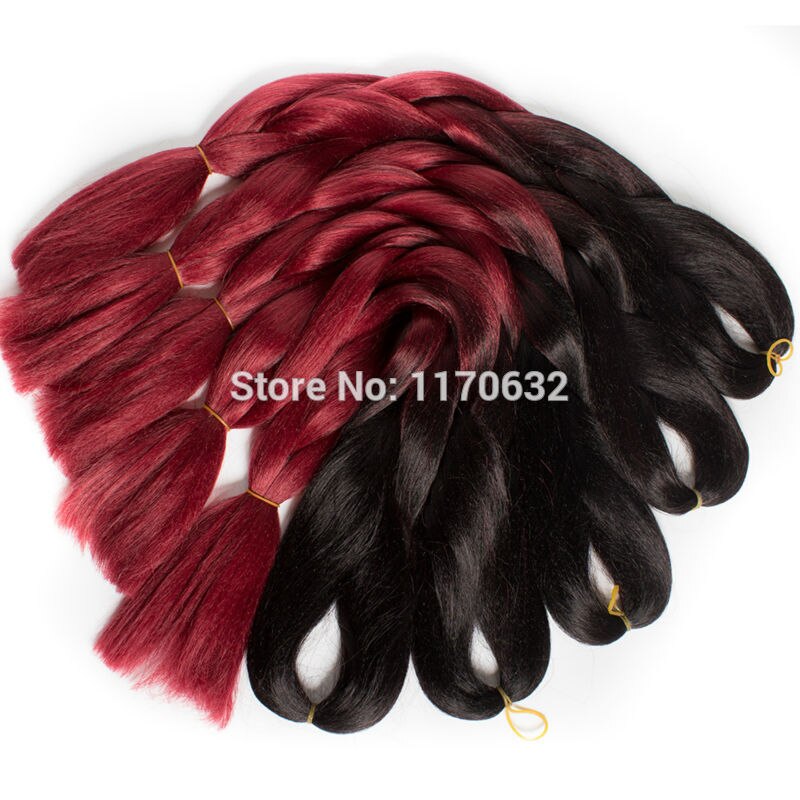 QP hair Braiding Hair 10 piece 24'' Synthetic Jumbo Braids 100g/piece ombre color high tempe‎ratur‎e fiber‎ Hair Extensions