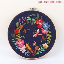 Simple Embroidery Kit Flowers Pattern DIY Handmade Craft Set