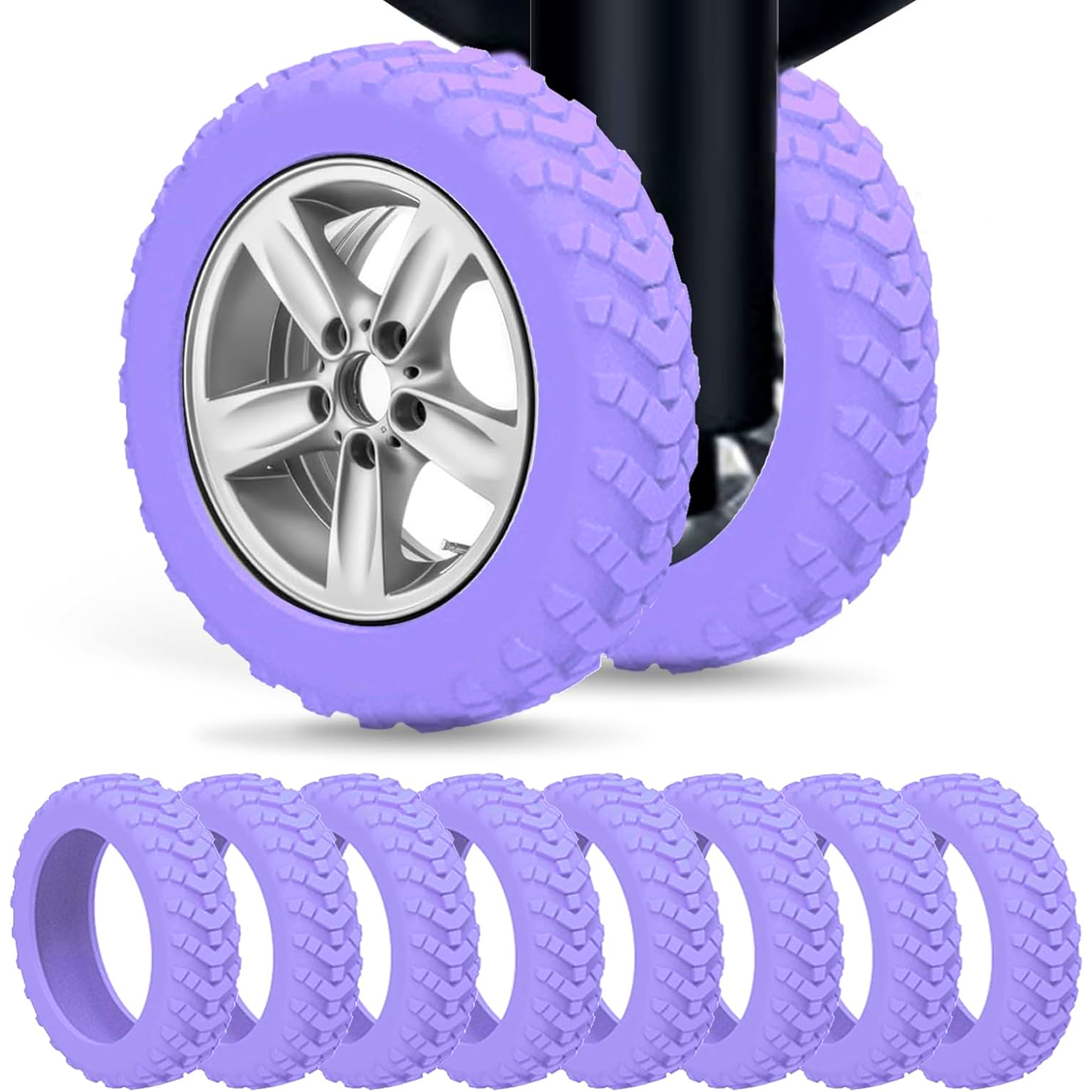 1/24Pcs Thicken Texture Silicone Wheels Protector For Luggage Reduce Noise Travel Luggage Wheels Cover Luggage Accessories