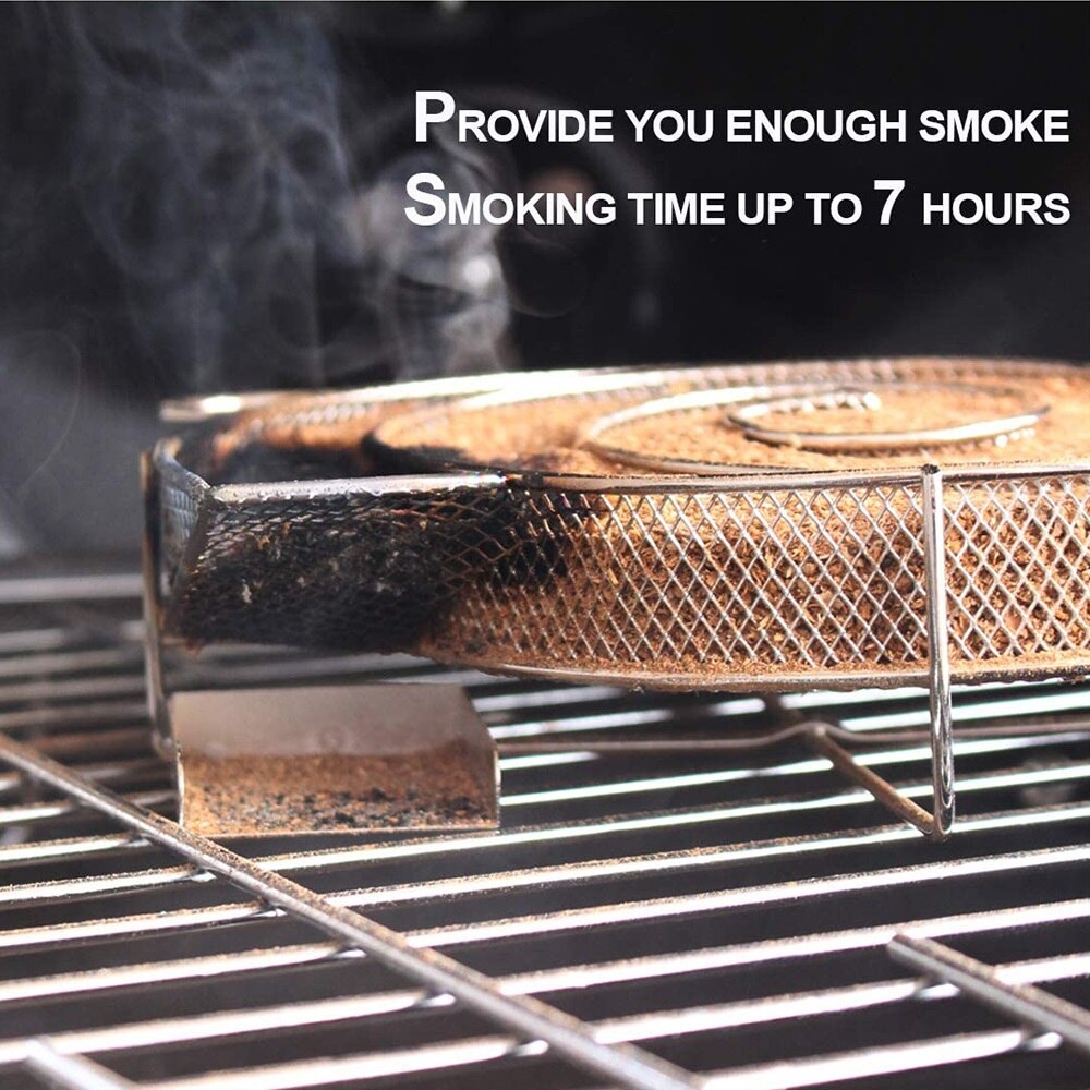 1Pcs Food Grade Stainless Steel Cold Smoker Generator BBQ Barbecue Grill Wood Chip Smoker Bacon Salmon Meat Burn Cooking Tools