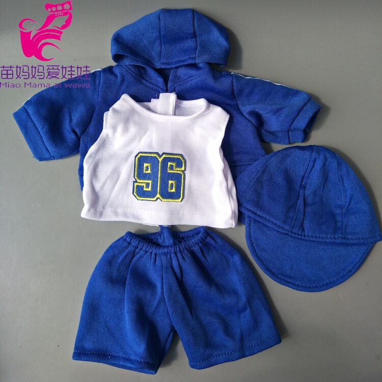 4 En 1 Conjunto de ropa deportiva + camisa + Pantalones + gorra de béisbol set para bebé recién nacido de 43cm muñeca niña para 18 pulgadas conjunto de ropa de muñeca: 2
