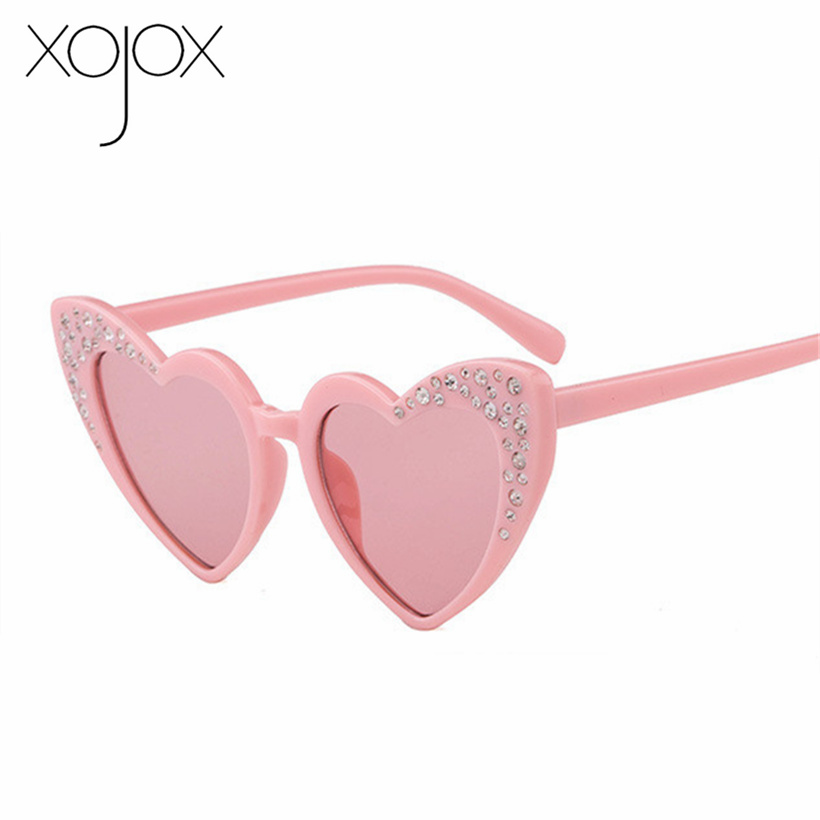 Gafas de sol con forma de corazón para niños y niñas, gafas con diamantes de imitación a la , gafas de sol para bebés, para niños, gafas con forma de corazón bonito