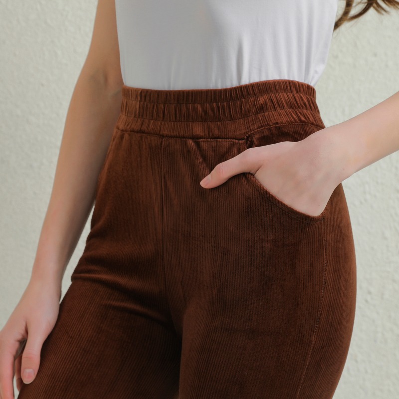 Plush Thick Casual Pants Women's Corduroy Warm Pants Autumn Winter Leggings High Waist Harem Pants Trousers Women Брюкиженские