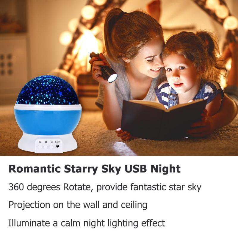 Romantic Starry Sky LED Projector USB Night Light Kids Luminous Toys Chrismas Romantic Colorful Led Projection Lamp Lights