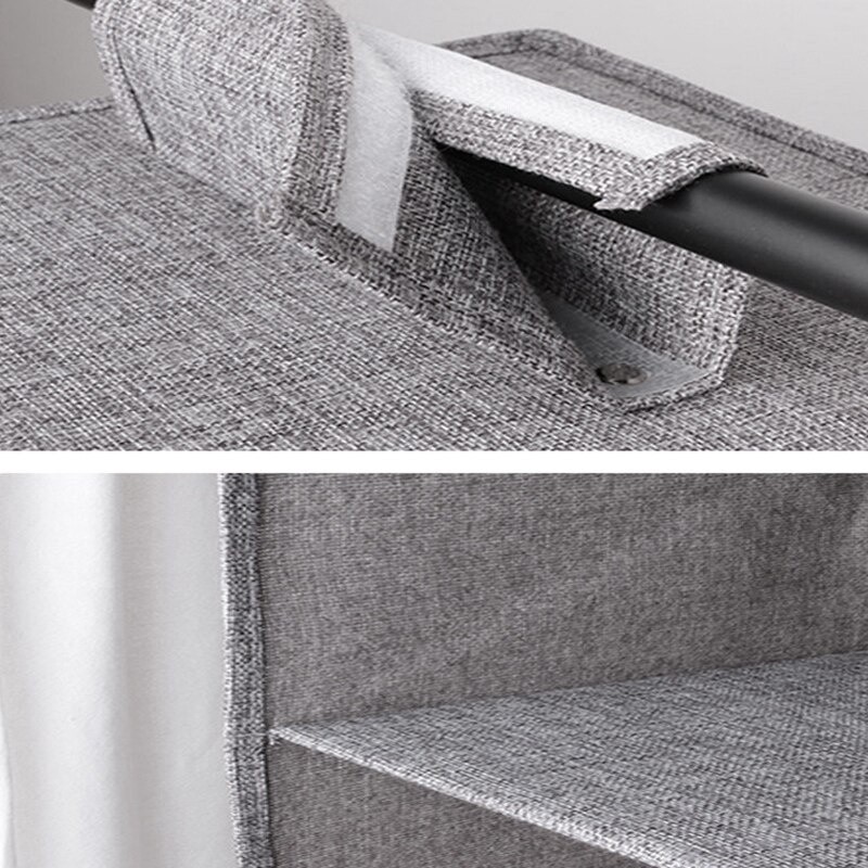 Multi-camada pendurado gaveta organizador roupas guarda-roupa prateleiras armazenamento vestuário arrumado sapato cinza (b)