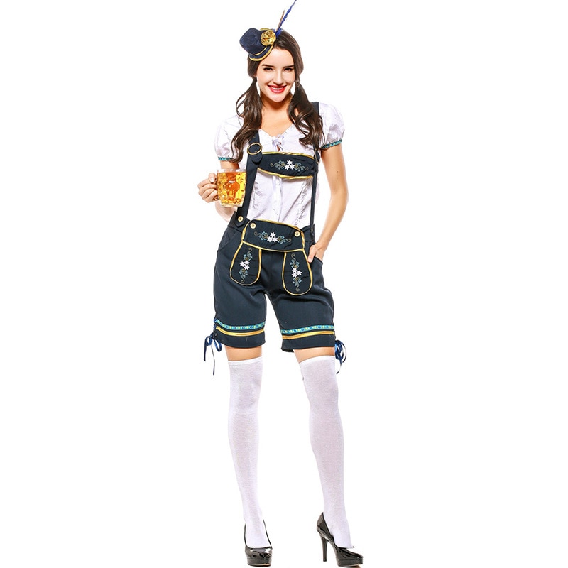 Traje de bávaro Oktoberfest hombres alemanes cerveza Wench disfraces mujeres fantasía cerveza camarero de Cosplay traje para la pareja