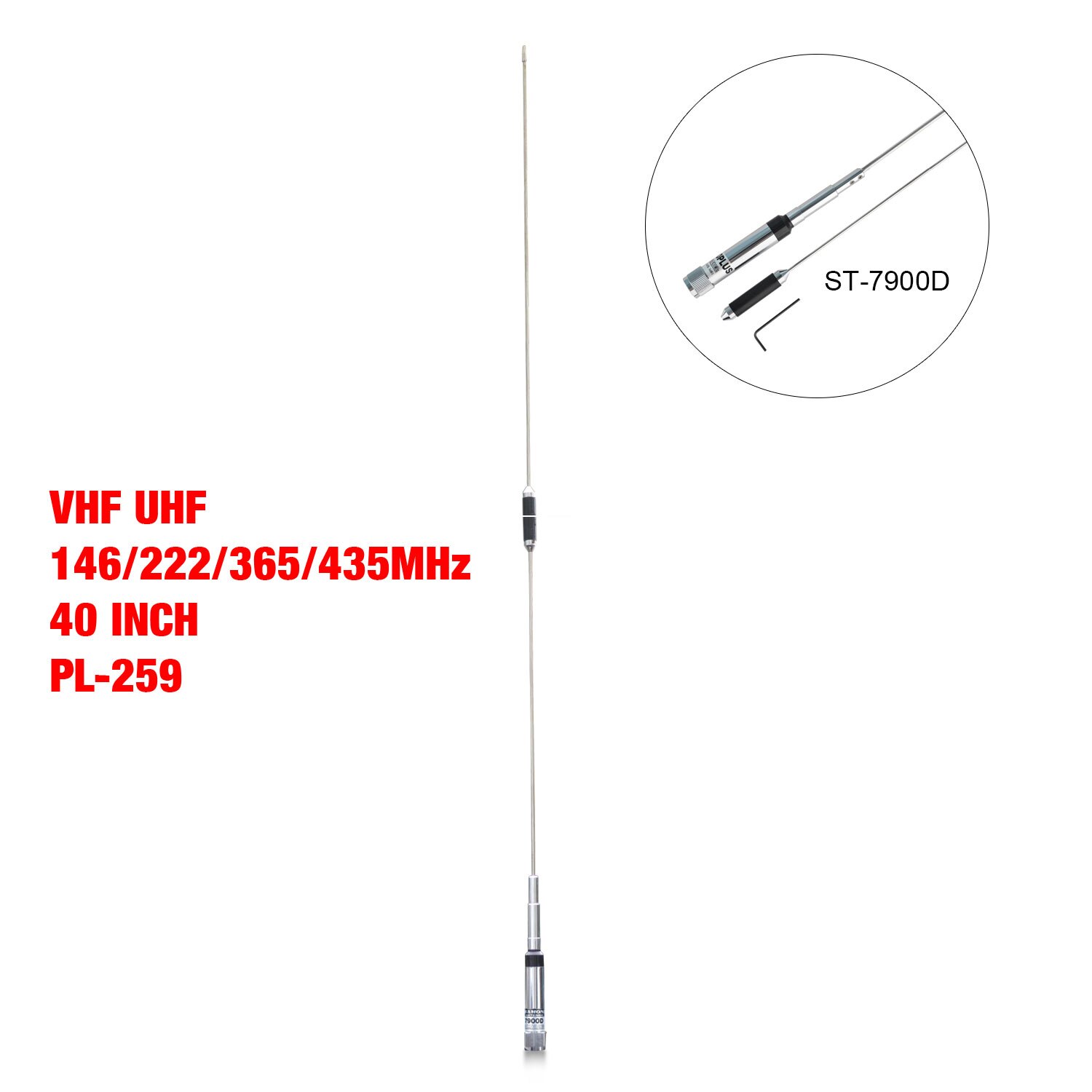 Socotran ST-7900D Quad Band Mobiele Radio Antenne Opvouwbare Vhf/Uhf PL259 Connector Mobiele Transceiver Antenne Voor Autoradio