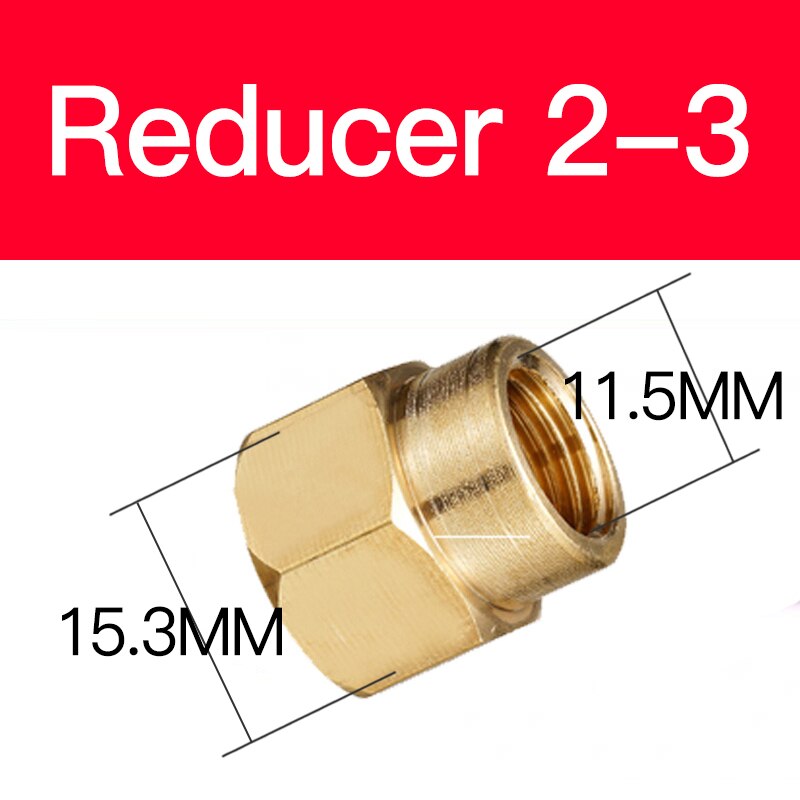 Adaptador de cobre de 1/8 ", 3/8", 1/2 ", 3/4", macho y hembra, Conector de conector de tuberías de latón reductor, adaptador de Gas y aire, presión de agua y combustible: Reducer 2-3
