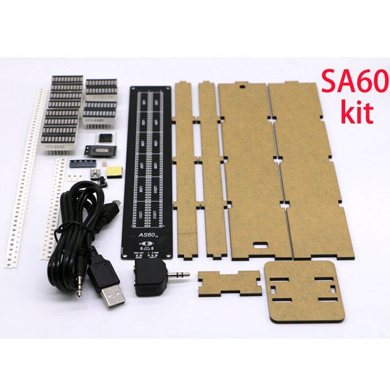 AS60 LED Music Spectrum Indicator DIY Kits Dual Channel 60 Level Volume Display Light VU Meter