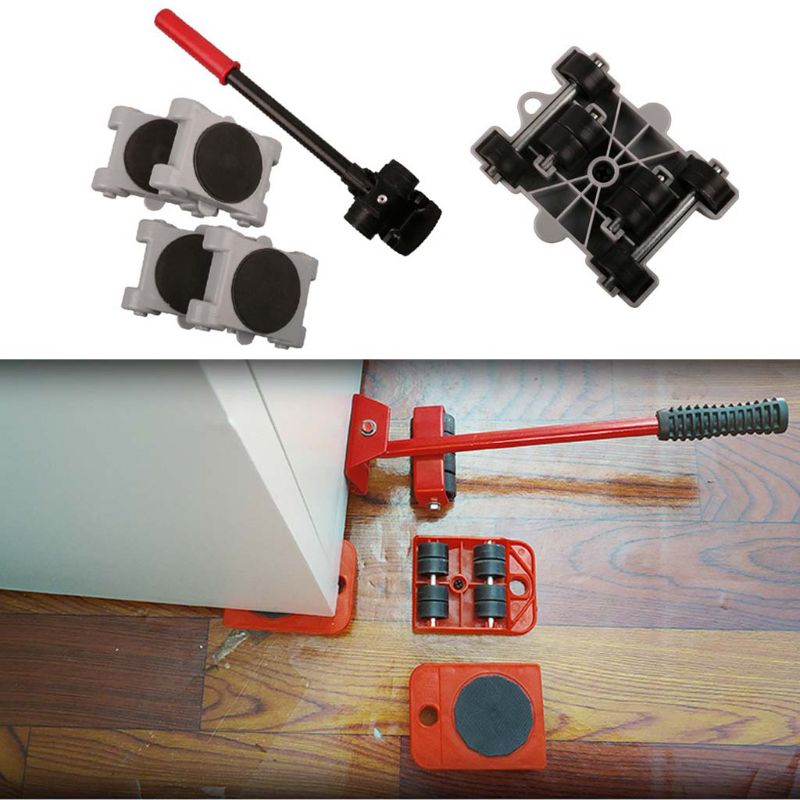 8pcs/set Furniture Mover Tool Set Transport Shifter Lifter Wheels Heavy Stuffs Moving Wheeled Roller Bar Easy to Move Furniture