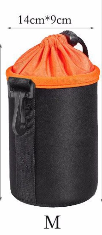 1PC Portable Neoprene Waterproof Soft Video Camera Lens Pouch Bag Case Full Size S M L XL: M