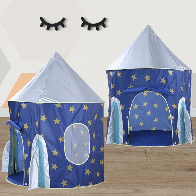 Portable Castle Kids Play Tent Indoor Outdoor Kids Toys Ball House Baby Play House Hut Foldable Waterproof Cloth Baby Game Tent: Rocket