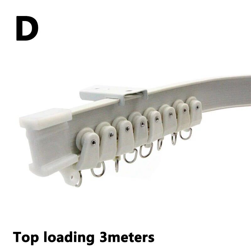 Flexible Ceiling Mounted Curtain Track Rail Straight Slide Windows Balcony Plastic Bendable Home Window Decoration Accessories: D