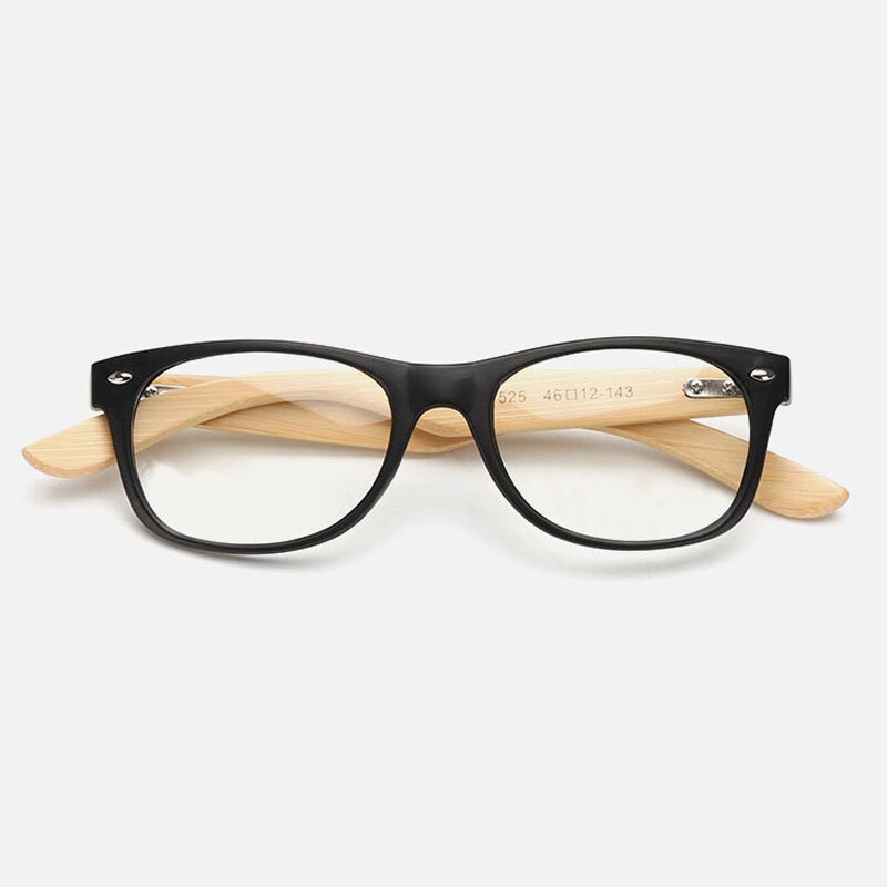 Ralferty små guld trä glasögon bågar bambu glasögon optisk ram glasögon för kvinnor män spektakel oculos de grau gafas: Mattsvart