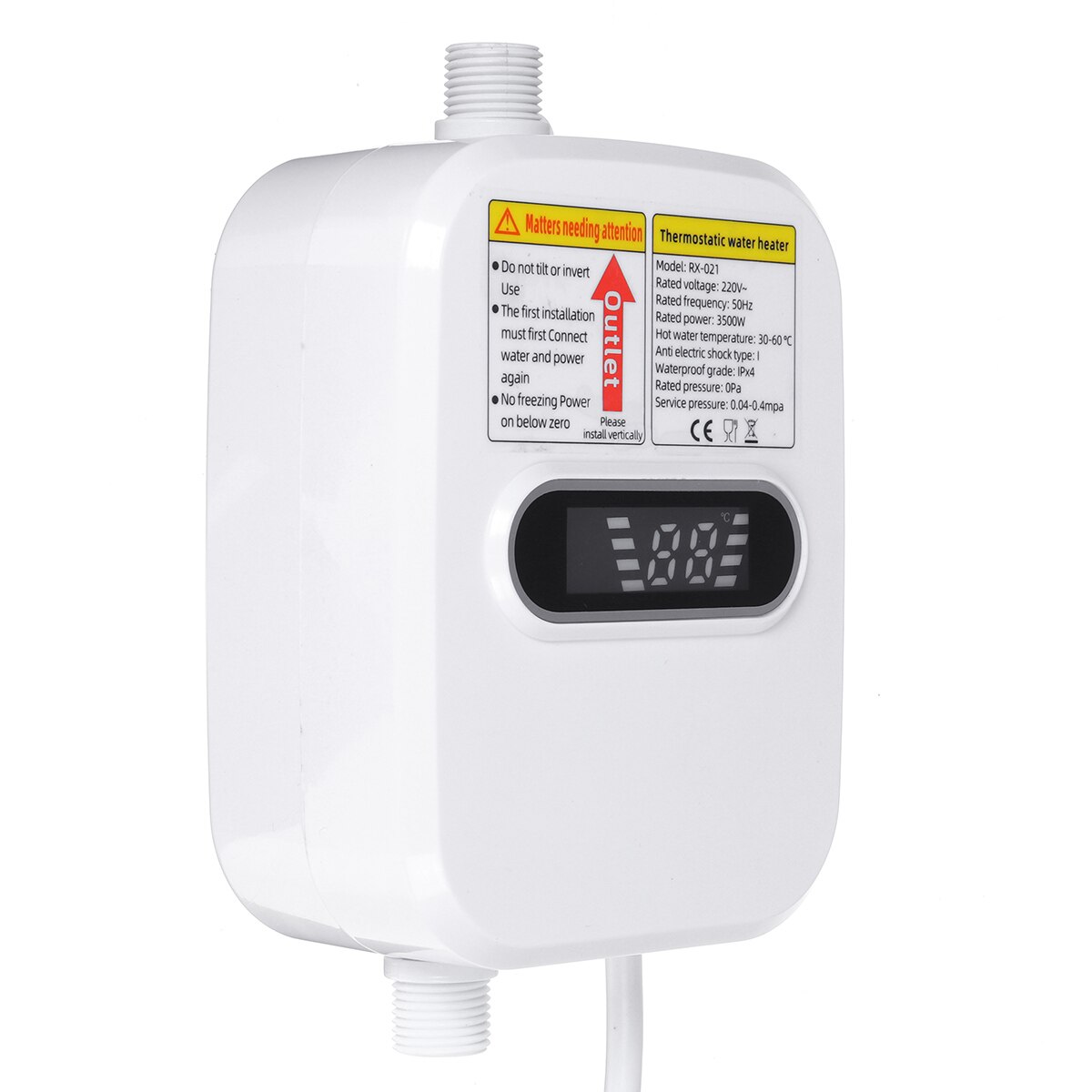 Rx -21, varm for 3500w elektrisk utaknemmelig mini instant vandvarmer badeværelse vandhane vandhane opvarmning 3 sekunder øjeblikkelig opvarmning