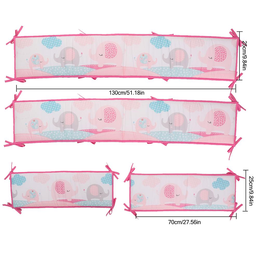 4Stck Karikatur Tiere Druck Baby Bett Stoßfänger Schutz Pads Abnehmbare Neugeborenen Krippe Um Kinderbett Beschützer freundlicher Zimmer Dekoration
