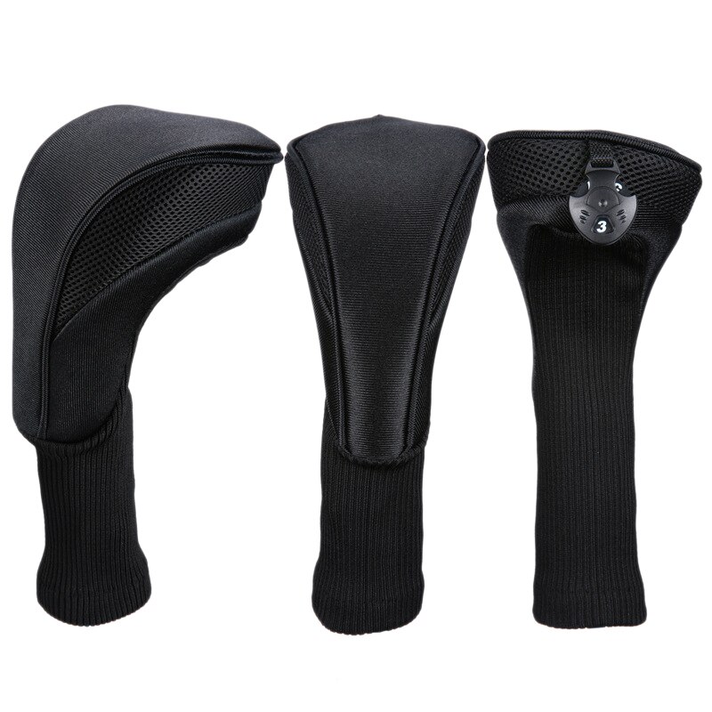 Black Golf Head Covers Driver 1 3 5 Fairway Woods Headcovers for Golf Club Fits All Fairway and Driver Clubs 3Pcs: Default Title