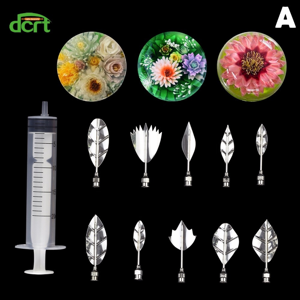 40 sztuk/zestaw kwiaty liście narzędzia robić artystycznych dekoracji 3d w galaretce ciasto Jello Sztuka narzędzia żelatynowe pudding dysza robić dekorowania ciasta