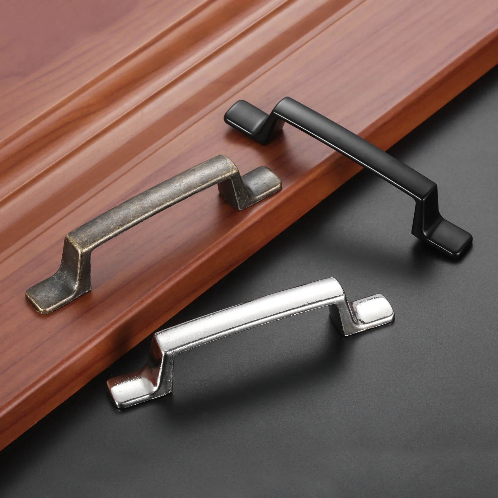 Vintage Furniture Door Handles and Knobs 75mm Antique Jewelry Box Case Kitchen Cupboard Drawer Cabinet Pulls Handle with Screws