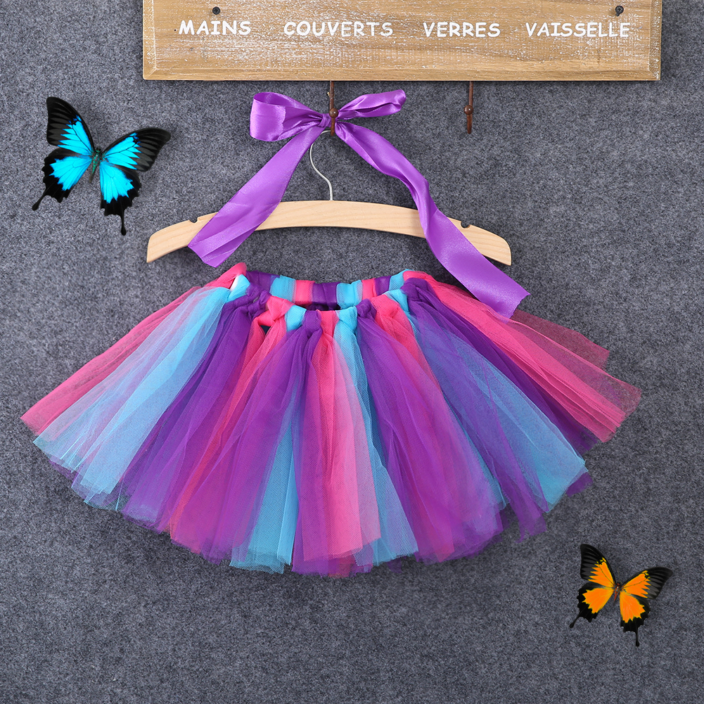 2T kids girl coloful glitter dance tutu skirt sequin with 3 layers tulle tutu toddler girl chiffon pettiskrit ball gown skirt: 2 / 5