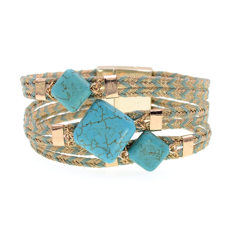 WELLMORE-bracelets pour femmes, breloques en coton bohémien, pierre naturelle, bijoux à la , bracelets pour femme, , directe