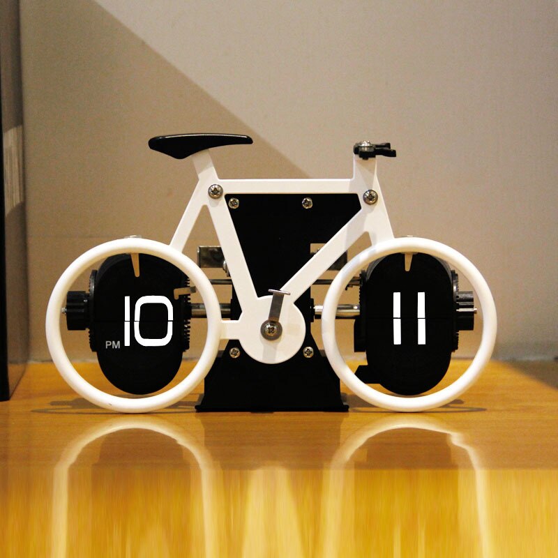 Flip Clock Bicycle Shaped Clock Table Alarm Travel Clock Home Decorative WF110608