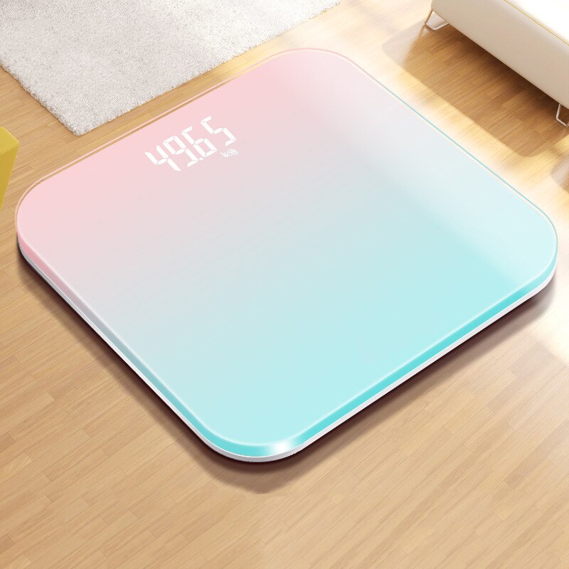 Body Scale Gradient Color Body Weight Scales Bathroom Floor Scales Body Weighing Bath Scale Digital Lcd Smart Electronic: pink gradient