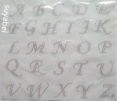 2 vel/lot 52pc Engels brief patches ijzer op transfers motief fix strass motief ontwerpen steentjes fix voor trui