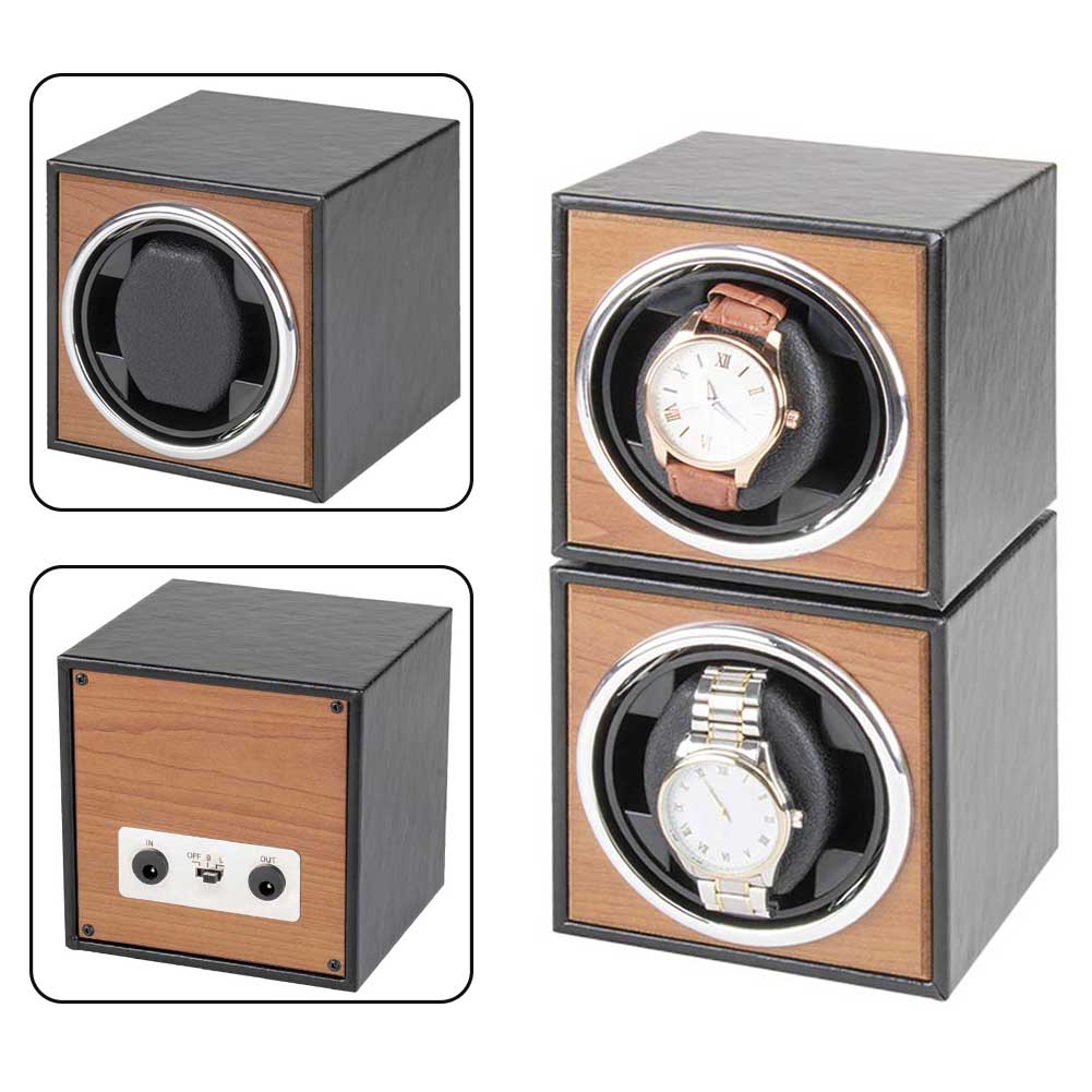 Motor Shaker Single Watch Winder Storage Organizer Universal Super Quiet Home 3 Rotation Mode Wristwatch PU Leather