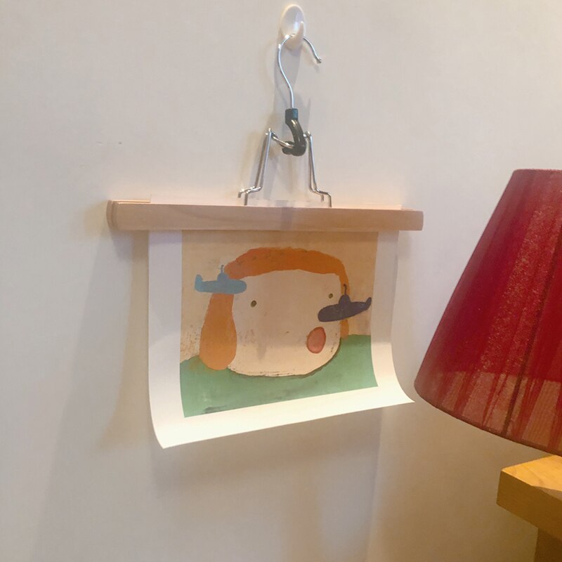 3/6Pcs Hanging Picture Clips Solid Wooden Clip Paper Picture Holder Wall Hanging Photo Frame Seamless Hanger Home Decoration