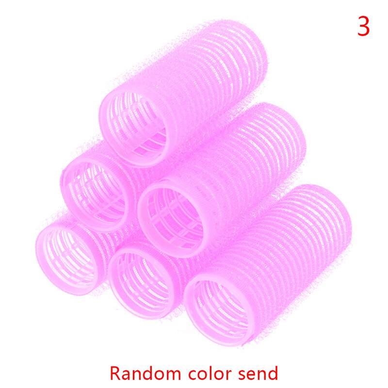 6 st/set flera storlekar slumpmässig färg stora självgrepp hår rullar proffs salong frisör papiljotter hår salong verktyg: 2.5cm
