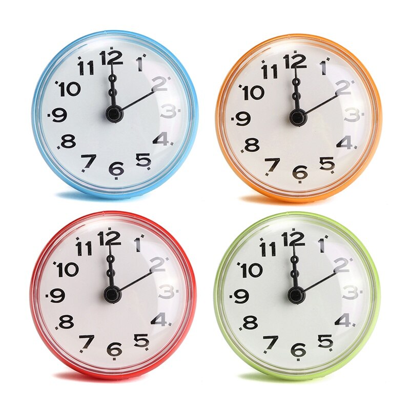 ! badkamer Keuken Waterdichte Douche Muur mini Klok Horloge Zuignap Batterij Operated Woonkamer Moderne
