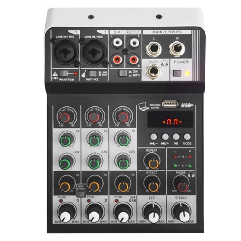 Mixer Plug Small 4-Channel Mixer with Reverberation Bluetooth... – Vicedeal