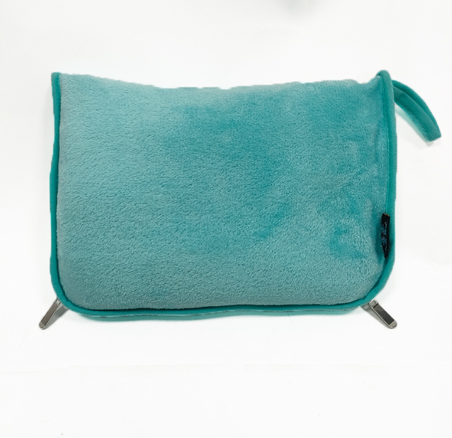 Couverture et oreiller de voyage, boucle à clipser, couverture combinée 2 en 1 en polaire douce et chaude pour avion, Camping, voiture, grande couverture compacte: BLEU CIEL