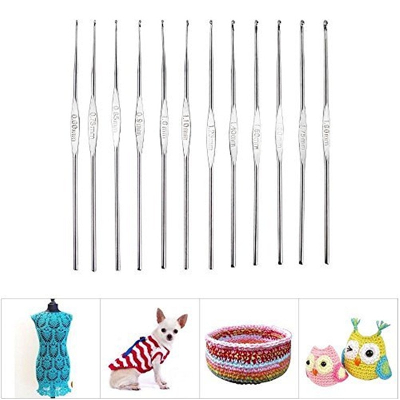 Looen-aiguilles à tricoter métalliques | Petites tailles 0.6 à 1.9mm, aiguilles à tricoter en métal pour fils, tissage, aiguilles à coudre, bricolage, dentelle