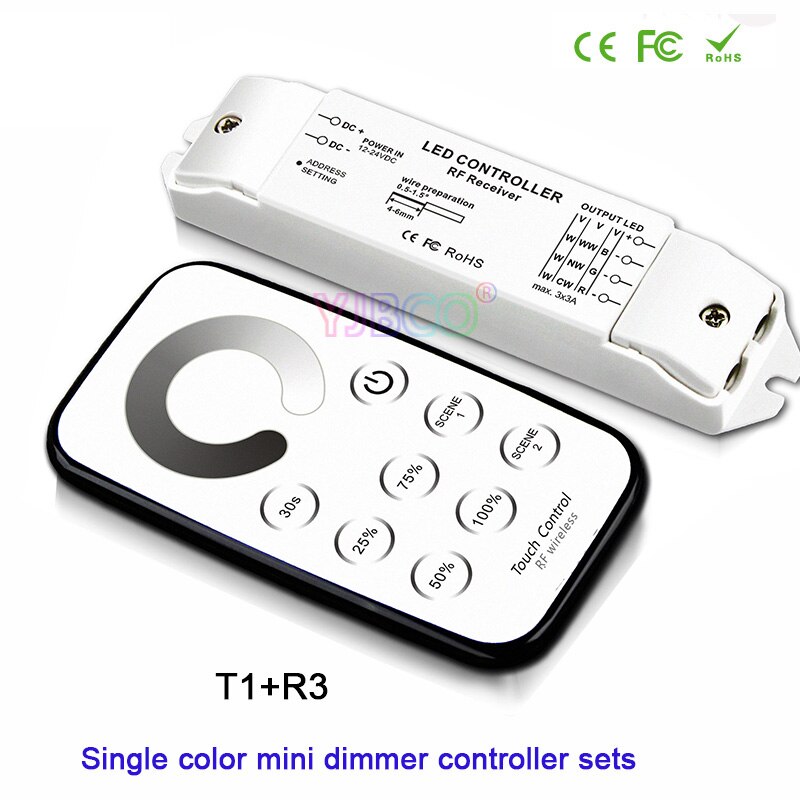 Bincolor Mini Rf Wireless Remote Led Dimmen/Cct/Rgb/Cw Nw Ww Led Dimmer Ontvanger Controller Voor led Strip Licht, DC12V-24V