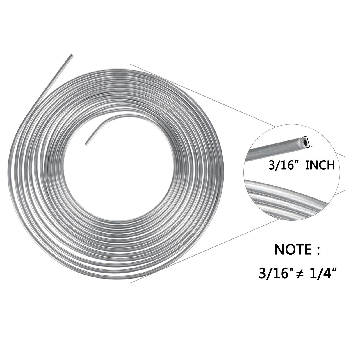 25ft 7.62m rullrörsspole  of 3/16 ''od koppar nickel/zink bromsslangledning rör rör rostbeständig m / 15/16x hanmuttrar