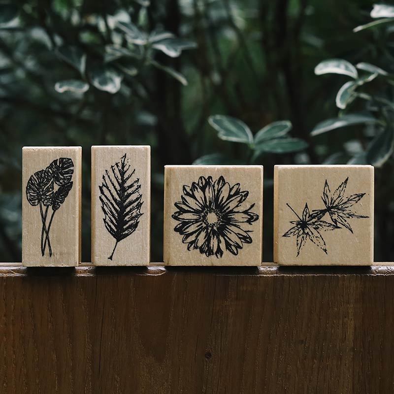 Vintage plantas naturales hojas caídas sellos de decoración sellos de goma de madera Retro Para scrapbooking papelería DIY artesanía sello estándar