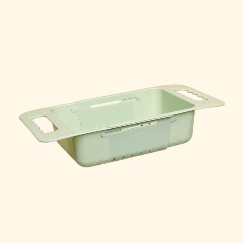 Retractable Drain Basket Sink Drain Basket Rectangular Drain Basin Kitchen Household Plastic Wash Basin Drain Bowl Rack God: A02 adjustable