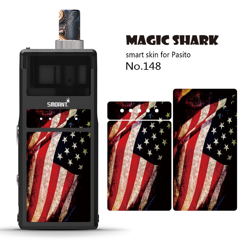 Magique requin serpent crâne drapeau américain v-vendetta Julie pas de décoloration PVC stéréo autocollant souple pour Pasito Film housse pour Smoant Pasito