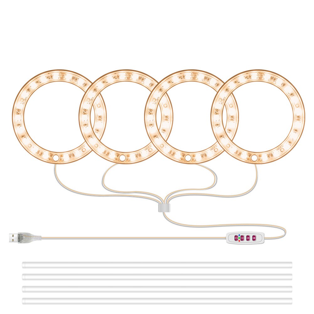 Volledige Spectrum Lamp Led Grow Light Phyto Lamp Voor Planten Lamp Groeilicht Hydrocultuur Verlichting Usb Greenhouse Indoor Bloem Zaad: Sunlight-4 heads