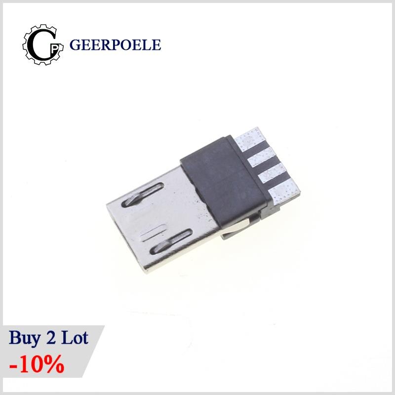 20 pcs/lot 5 Pin Micro USB Connector Jack Tail USB Plug Sockect Terminals Male Conector Diy Electronic Tail