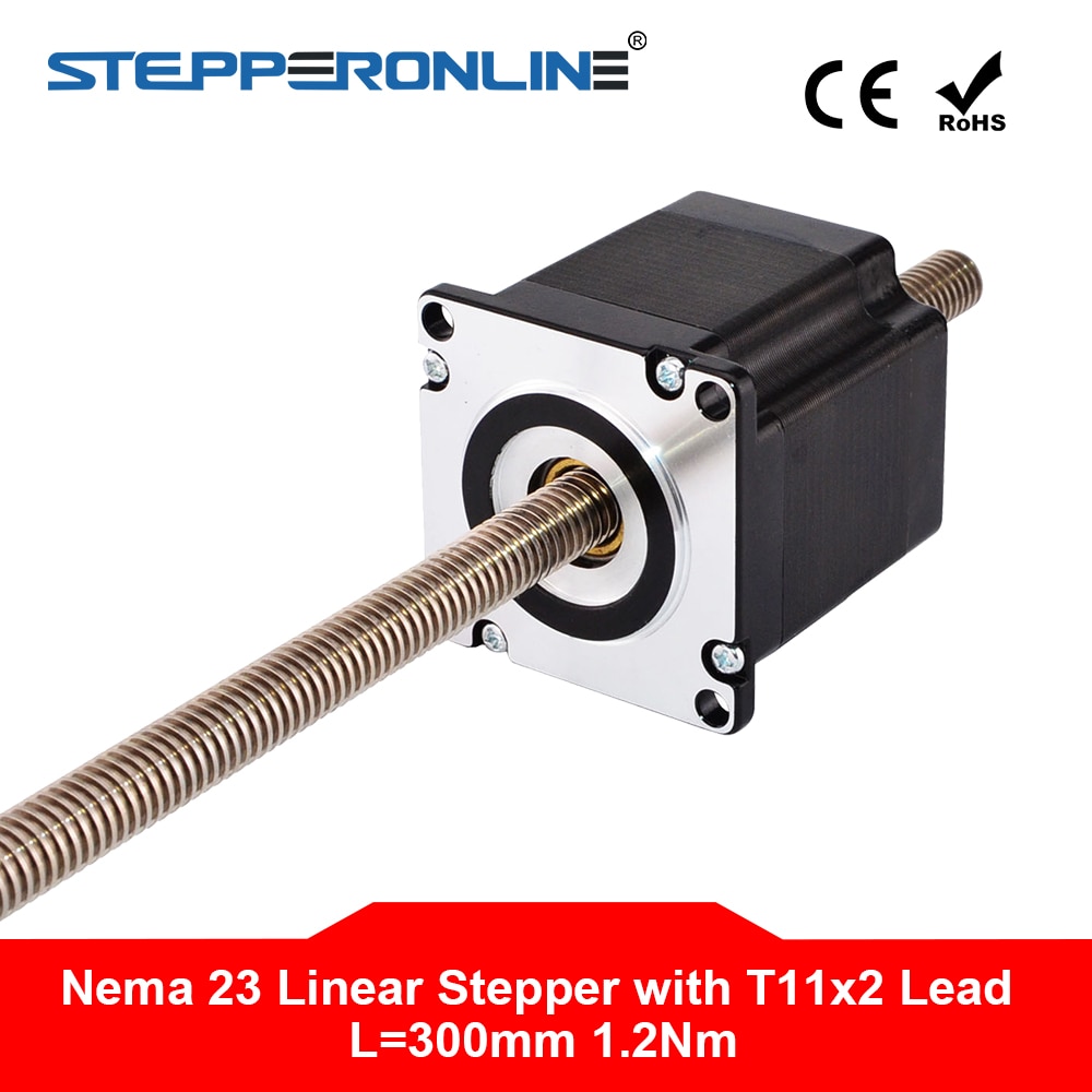 Nema 23 Non-Captive Lineaire Stappenmotor 4-Lood 56Mm Stack 2A Lood 2Mm/0.07874 "Lead Schroef Lengte 300Mm