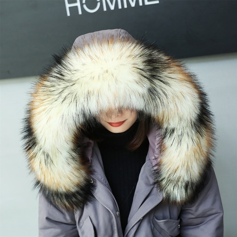 13 kleur Pluizige Faux Vos Konijnenbont Sjaals Vrouwen Winter Jas Kraag Warme Shaggy Bont Sjaal Elegante Afneembare Bontmuts kraag