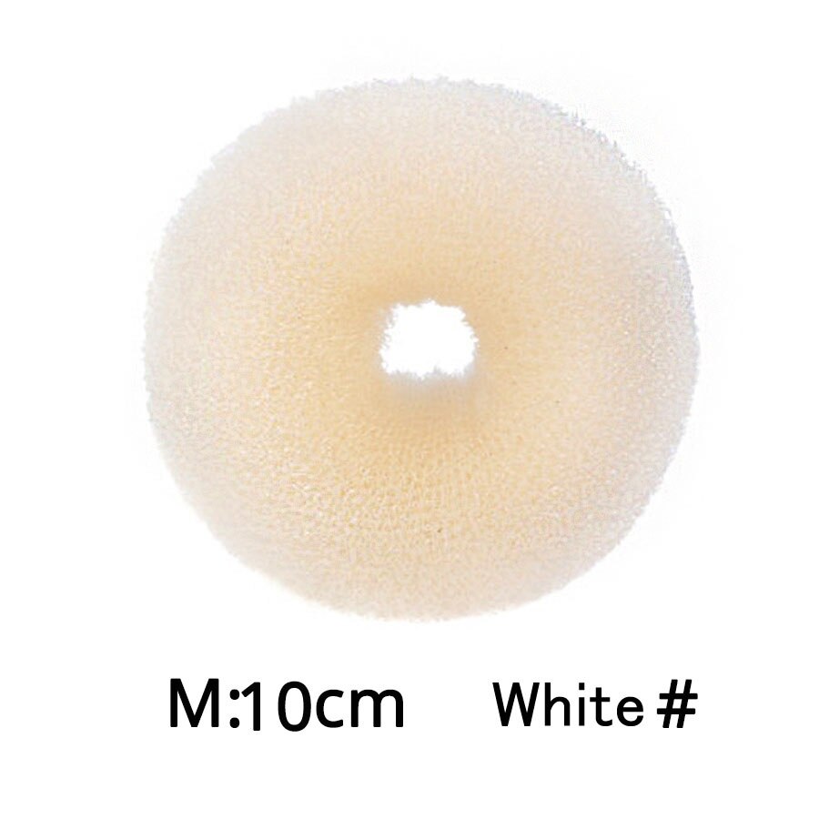 Leeons S/M/L Hair Doughnut Dish Hair Donut Bun Maker Wig Hair Donut Braids Hair Accessories Hair Bun Headband Doughnut Maker: m white