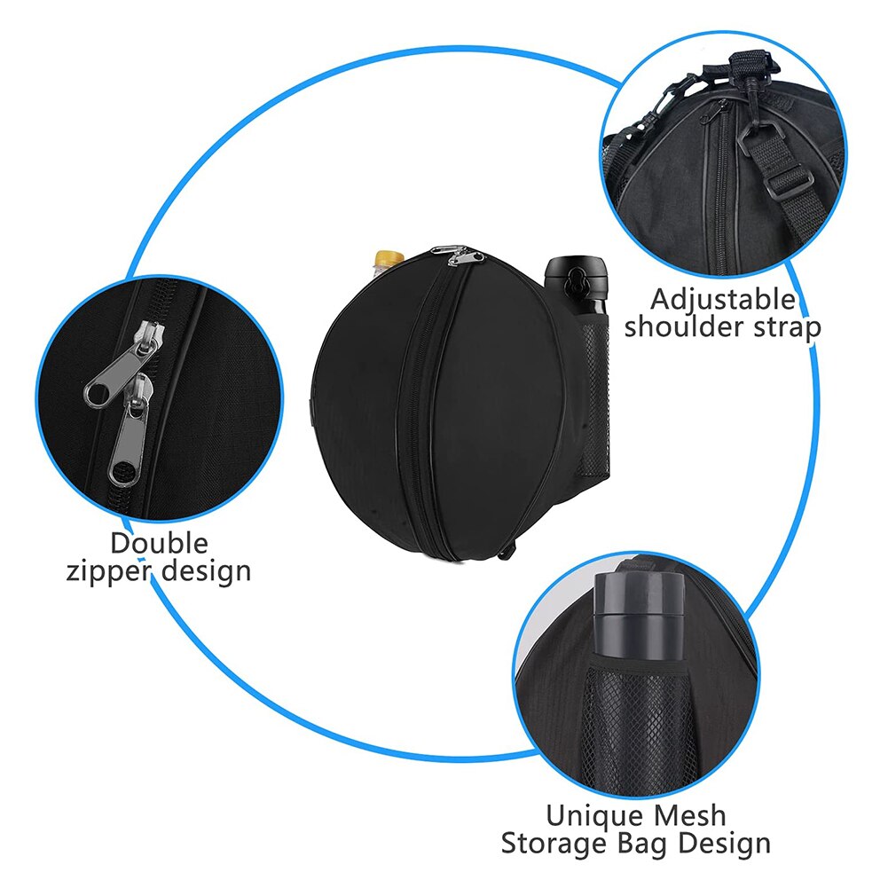 Football volleyball storage pouch portable round shaped volleyball storage pouch round shaped mesh basketball