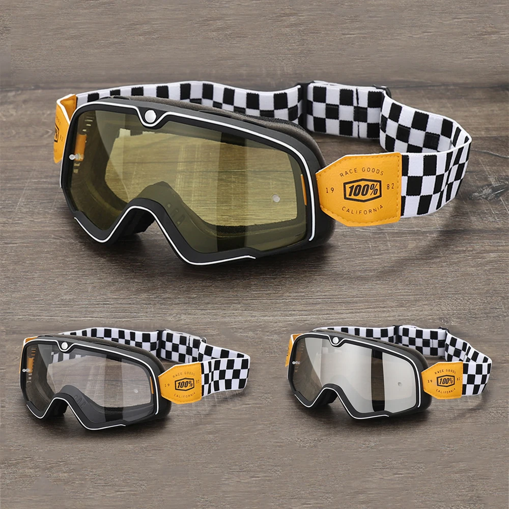 Retro Motorcycle Goggles Glasses Windproof Motocross Sunglasses Vintage Helmet Glasses Cycling Racing Cafe Racer