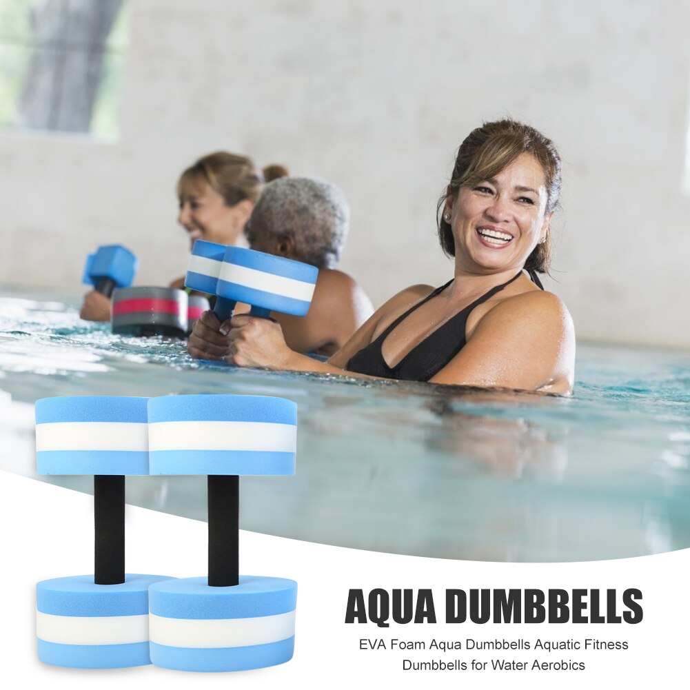 2pc eva vann foating dumbbell aerobic dumbbell pool aqua trening yoga fitness akvatiske vektstang fitness svømmebasseng